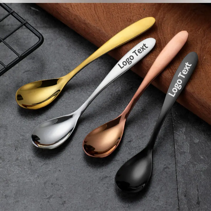 10pcs customized tea spoon,custom coffee spoon,free customization dessert ice cream spoon, tableware Tools with custom logo