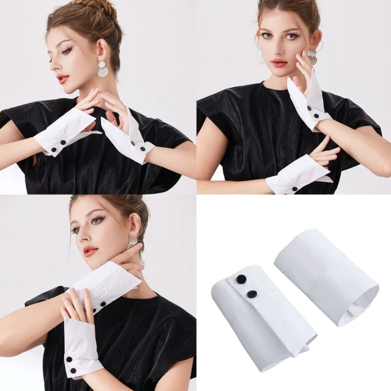 

E15F Irregular Design Shirt Arm Sleeves for Dress Sweater Decorative Sleeves Armwear For Women Formal Conference Dressingup