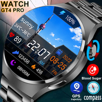 2024 New GPS Smart Watch Men GT4 Pro 360*360 HD Screen Heart rate IP68 Waterproof Blood Sugar Smartwatch BT Call NFC Watch 4 Pro