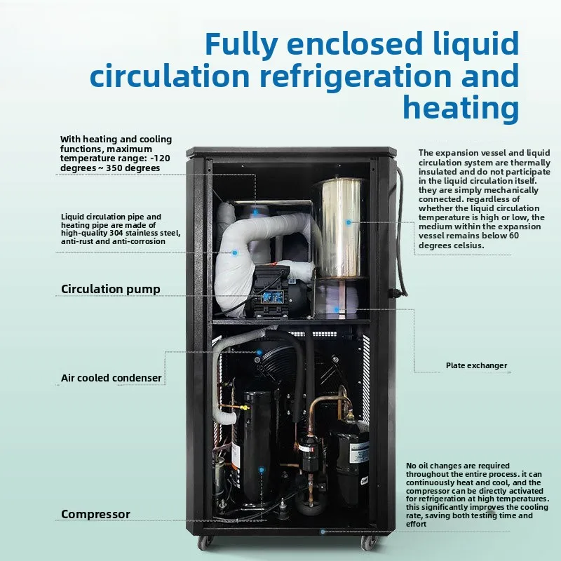 High and low temperature integrated machine, intelligent temperature control, heating and refrigeration closed liquid cycle
