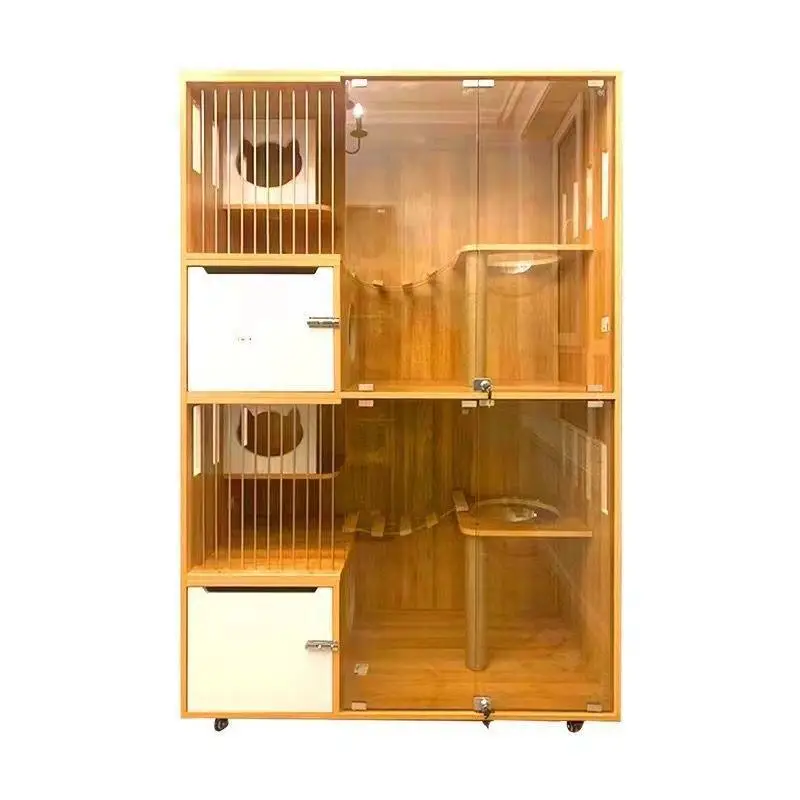 

Solid wood cat cage pet store cattery cat cabinet, display cabinet foster care cabinet breeding cabinet
