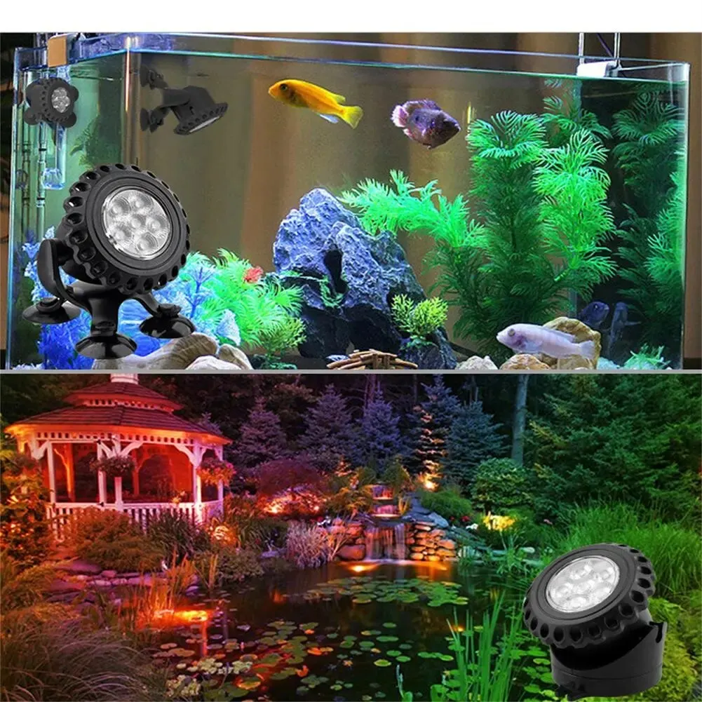 5.5v/3w Colorful Solar Underwater Lights 2000mah Battery High Brightness Fish Tank Lights With Suction Cups