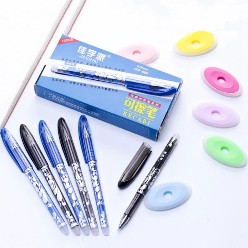 Imagem -02 - Erasable Caneta Esferográfica Gel Tinta Azul e Preta Haste de Recarga Punho Lavável Escola Escrita Papelaria 05 mm 85 Pcs por Conjunto