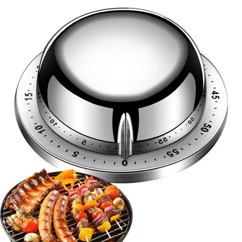 Stainless Steel Kitchen Timer with Magnetic Base Manual Mechanical Cooking Timer Countdown Cooking Tools KitchenTimer