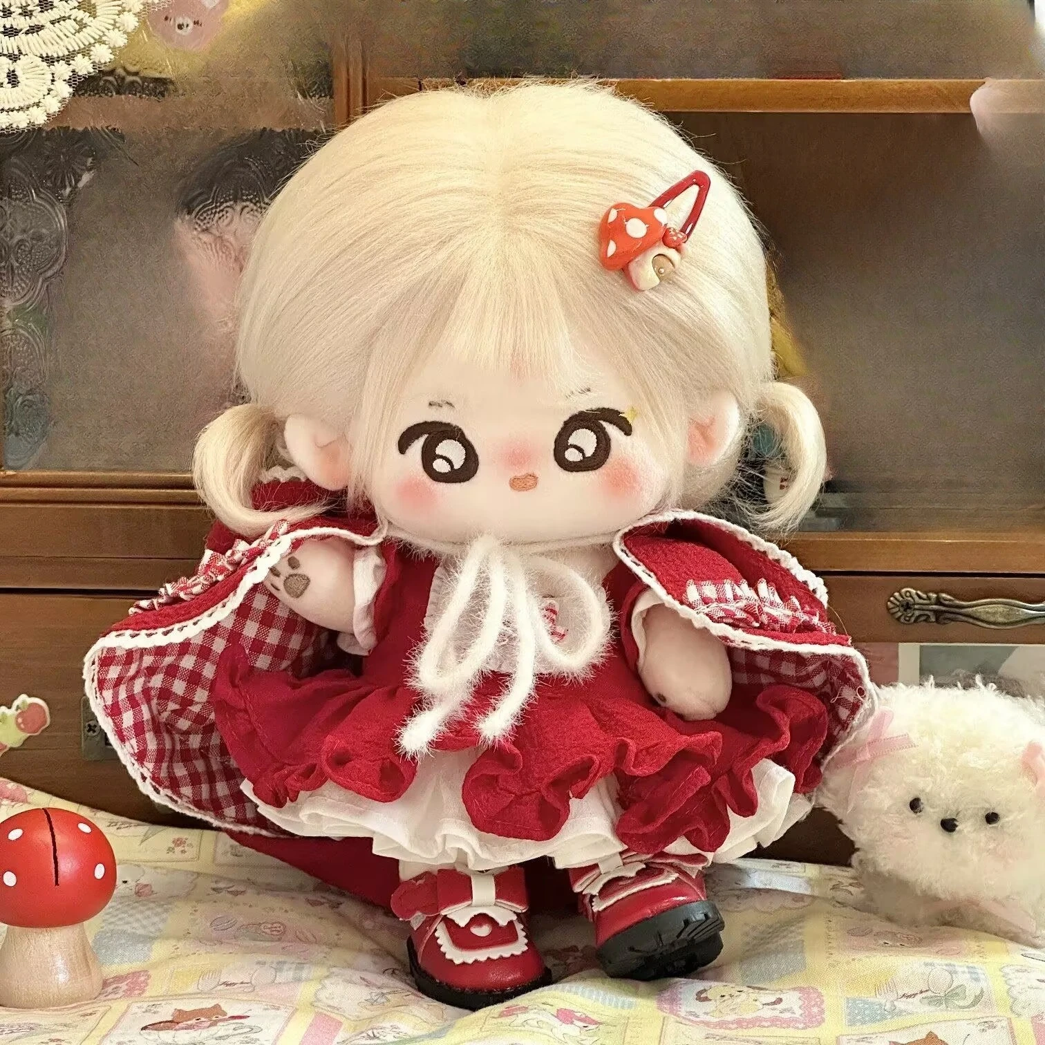 20cm 아기 옷, 20cm 면 인형 옷, 빨간 망토 귀여운 동화, 코스프레 속성 인형 교체 의상