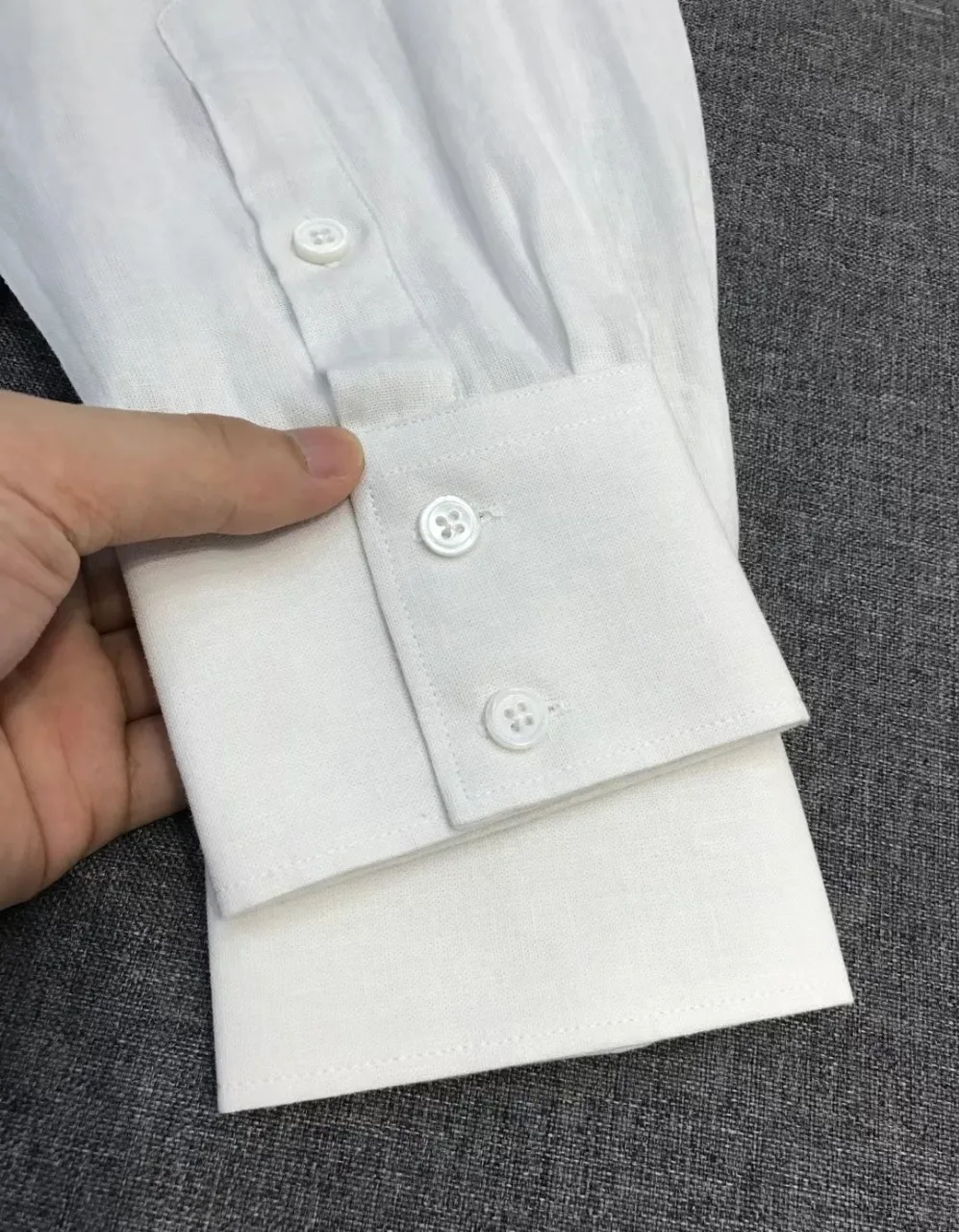 Men's Pure Linen Long Sleeve Business Casual Shirt Comfortable Breathable Top 40s Linen Breathable