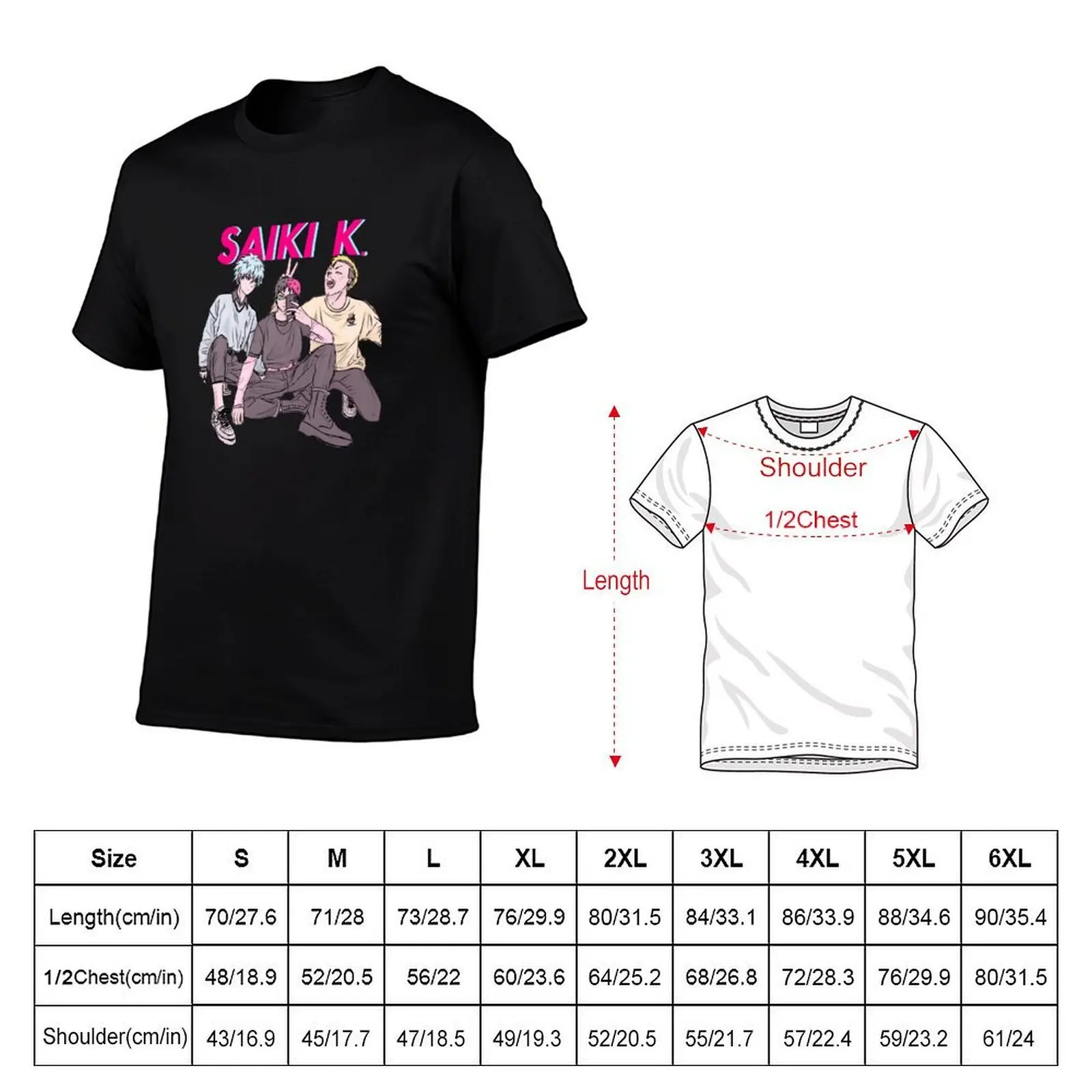 Saiki K T-Shirt summer clothes valentines clothes Short sleeve tee men