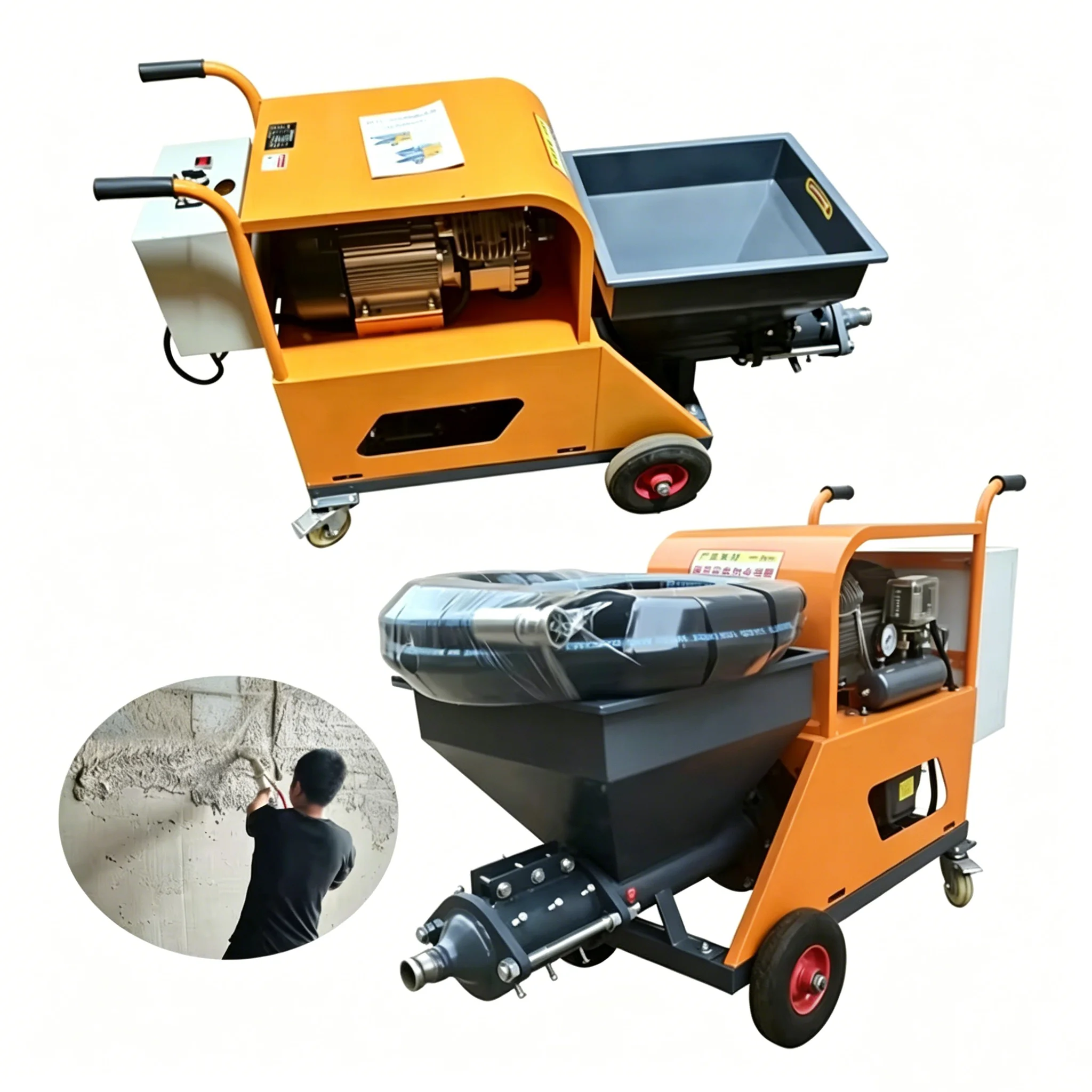 Dry Mix Mortar Spraying Machine Automatic Gypsum Spraying Machine Plaster Sprayer Wall Render for Building Plastering