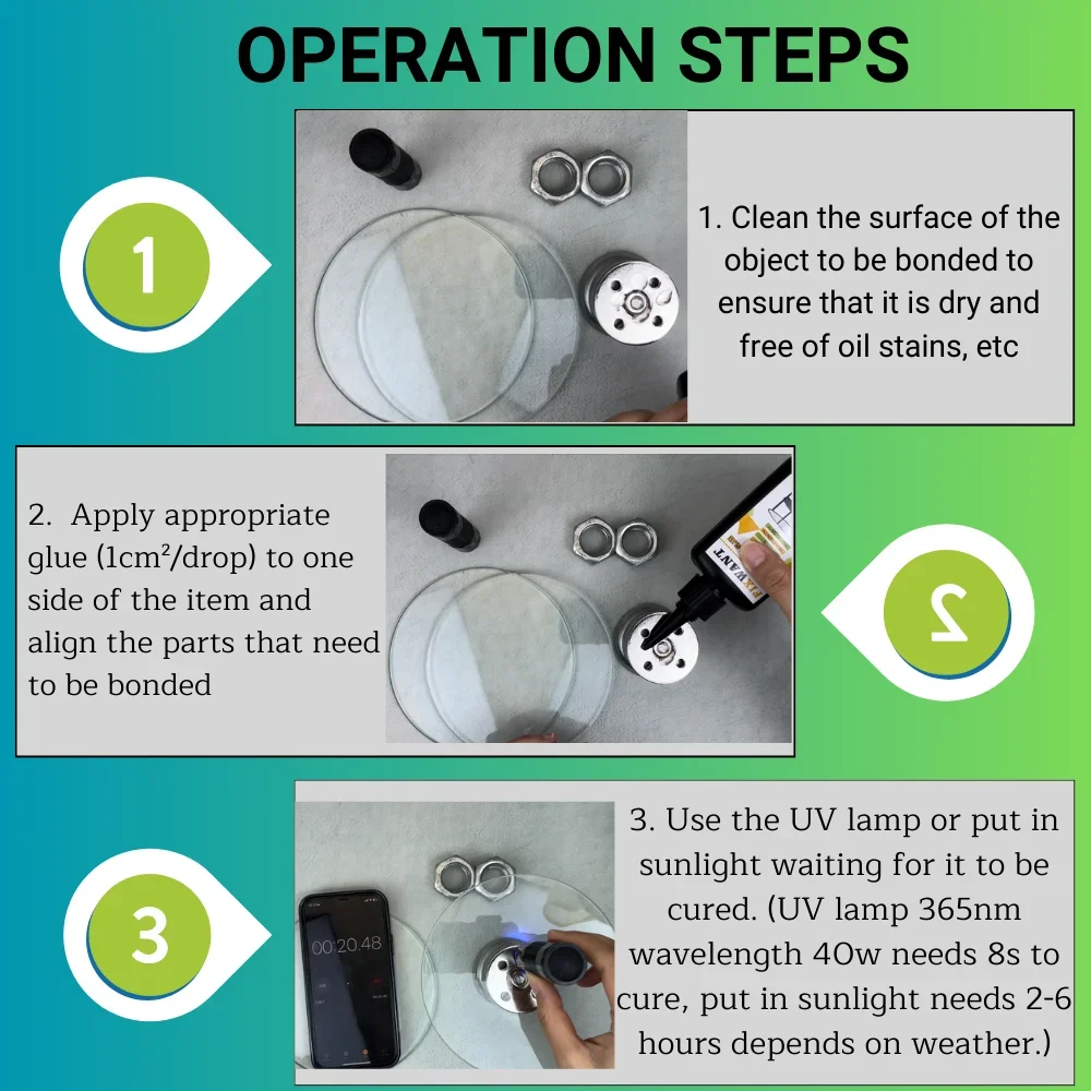 Crystal Clear Bonding with FIXWANT UV Shadowless Glue for Metal and Glass