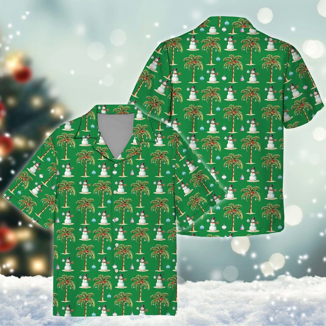 

Гавайская рубашка с 3D принтом кокосовой пальмы и забавным мультяшным снеговиком, свободные рубашки на пуговицах в отпускном стиле, пляжная вечеринка, блузка, топ Y2k