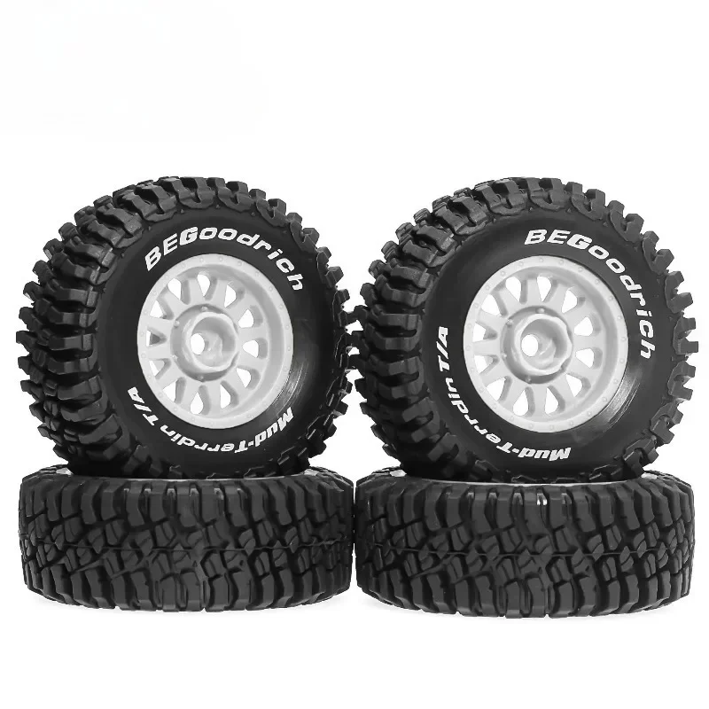 4Pcs 70mm Rubber Tires & Rims Set, Ready to Run Upgrade Wheels for 1/14 MJX HYPER GO 14301 14302, 1/16 JJRC Q130 RC Car