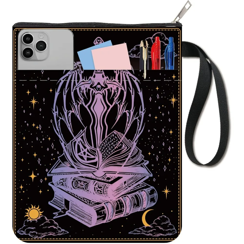 Schwert-Buchhüllen, Sterne, Buchschutz, Gothic-Buchhülle für Taschenbücher, waschbarer Stoff-Buchhülle mit Reißverschluss und extra