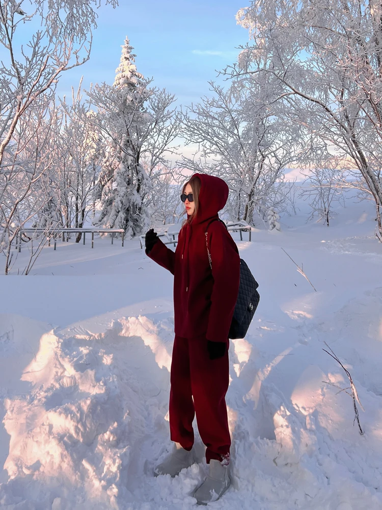 

Комплект LADYC Cisas: Повседневный модный худи и брюки из хлопка для женщин, универсальный, комфортный, зимний, на все случаи жизни