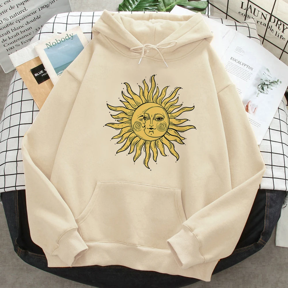 Witch Triple Moon Gothic Sun hoodies women anime 2023 sweat y2k graphic clothing pulls women japanese Pullover