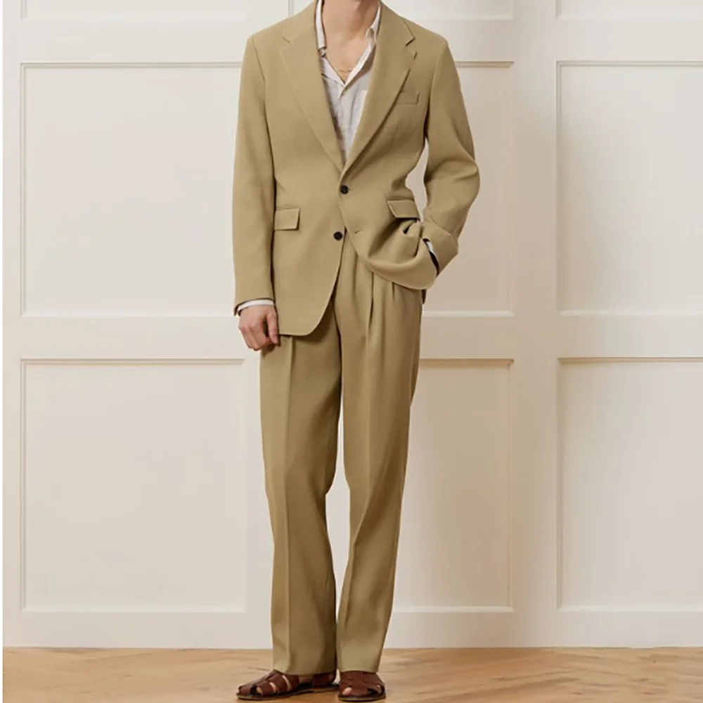 

Men Formal Business Suits 2 Piecs Blazer Pants Single Breasted Dinner Party Tuxedo Casual Social Party Male Suits
