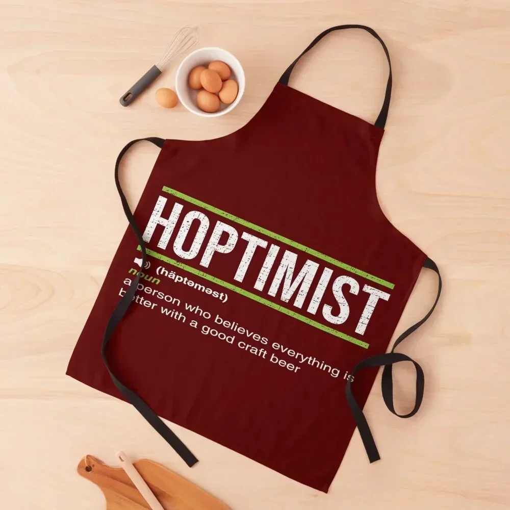 HOPTIMIST Definition for Craft BeerLovers Apron men's barbecue painters Kitchen on the wall Apron