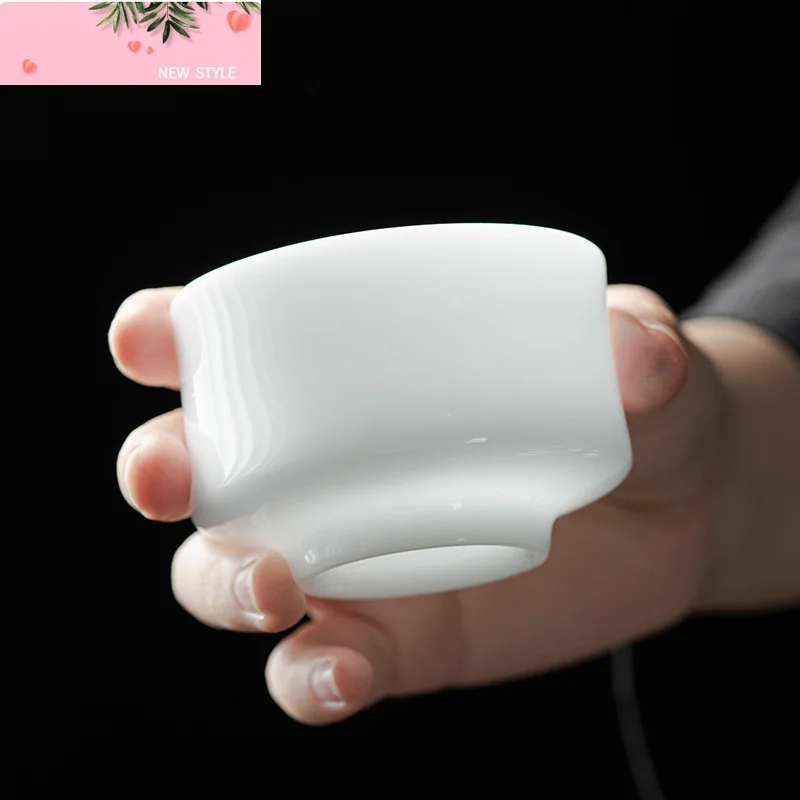 

100 мл Handamde Ice Seed Нефритовая фарфоровая чайная чашка Овечий жир Белая персональная мастер-чашка Чайная чаша Чашань Кунг-фу Чайный сервиз Посуда для напитков