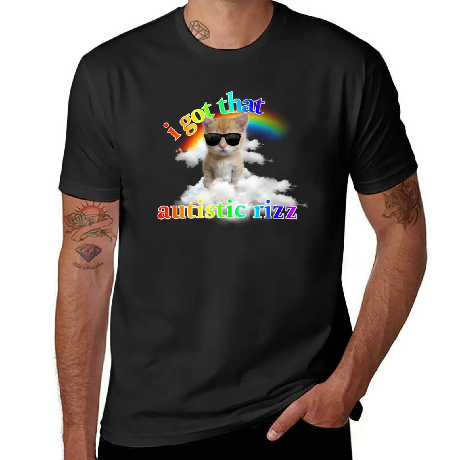 Autism rizz shirt T-Shirt summer clothes sublime animal prinfor boys graphics sweat shirts, men