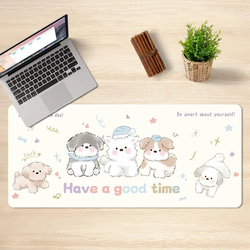 

Extra Large Cute Cartoon Mouse Pad Thickened Non-Slip Desk Mat Adorable Puppy Design Keyboard Mat for Computer Gaming & Work