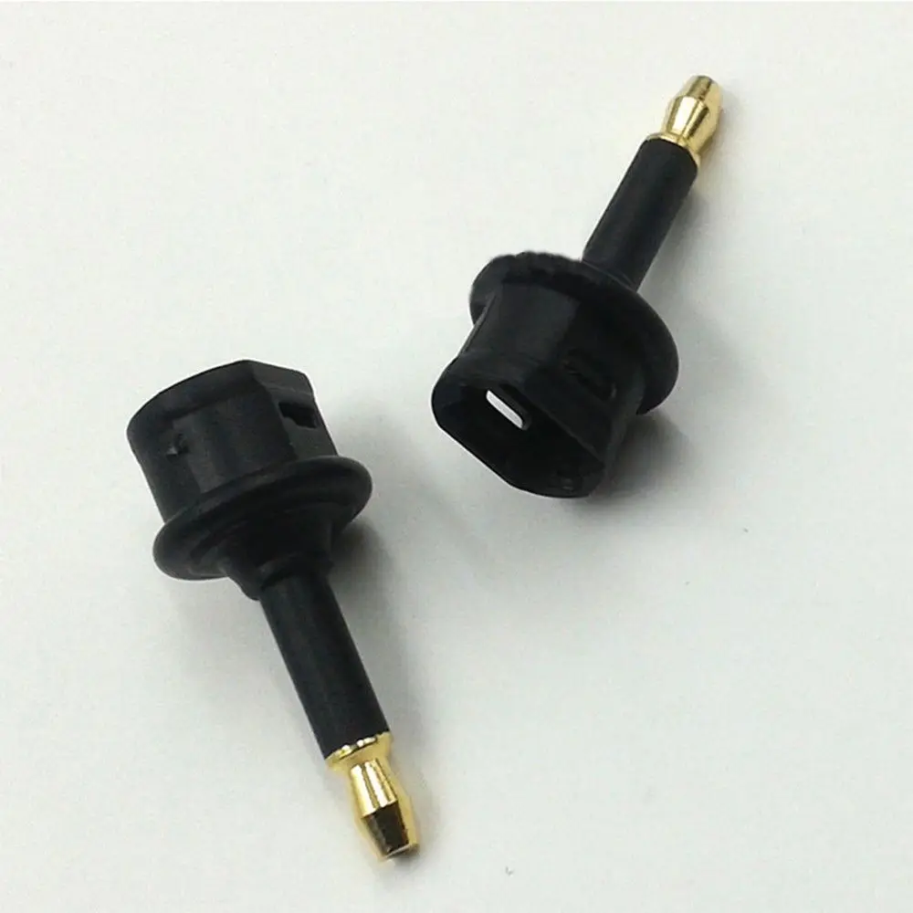 SPDIF Plastic Chic Mini 3Pcs Black Fiber Optic Gold Plated Jack Plug Toslink To 3.5mm Adapter Optical