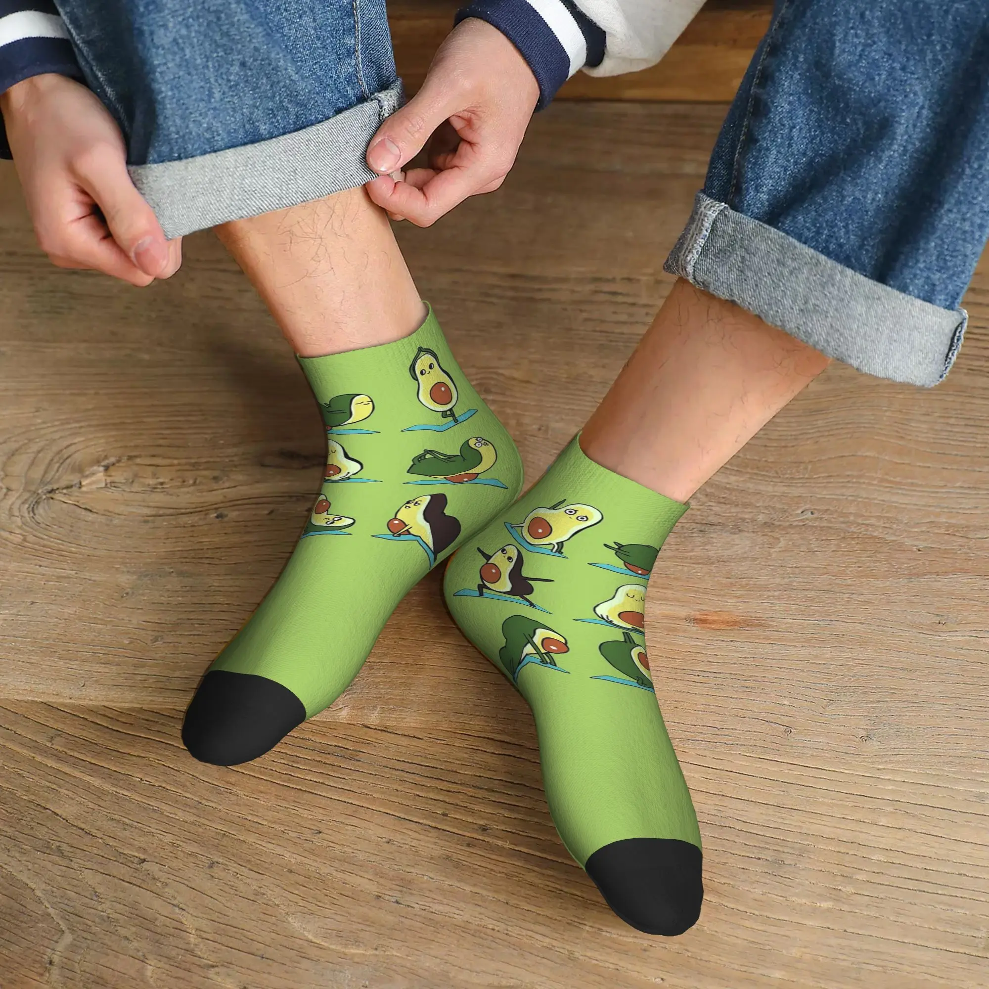 

Всесезонные носки для йоги с авокадо, Harajuku, высококачественные носки для экипажа, модные чулки для мужчин и женщин, подарки