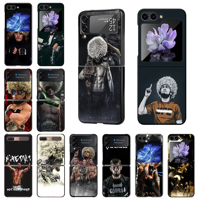 Luxury kHabib Nurmagomedov Mobile Phone Cases For Samsung Galaxy ZFlip6 Z Flip3 Flip4 Flip5 5G Flip 6 Black Hard Anti-Drop Cover