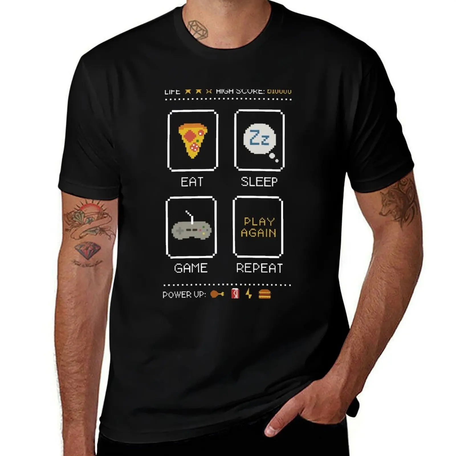 

Eat. Sleep. Game. Repeat. T-Shirt t shirts for man slim fit man t shirt designer t shirt man luxury T-shirt