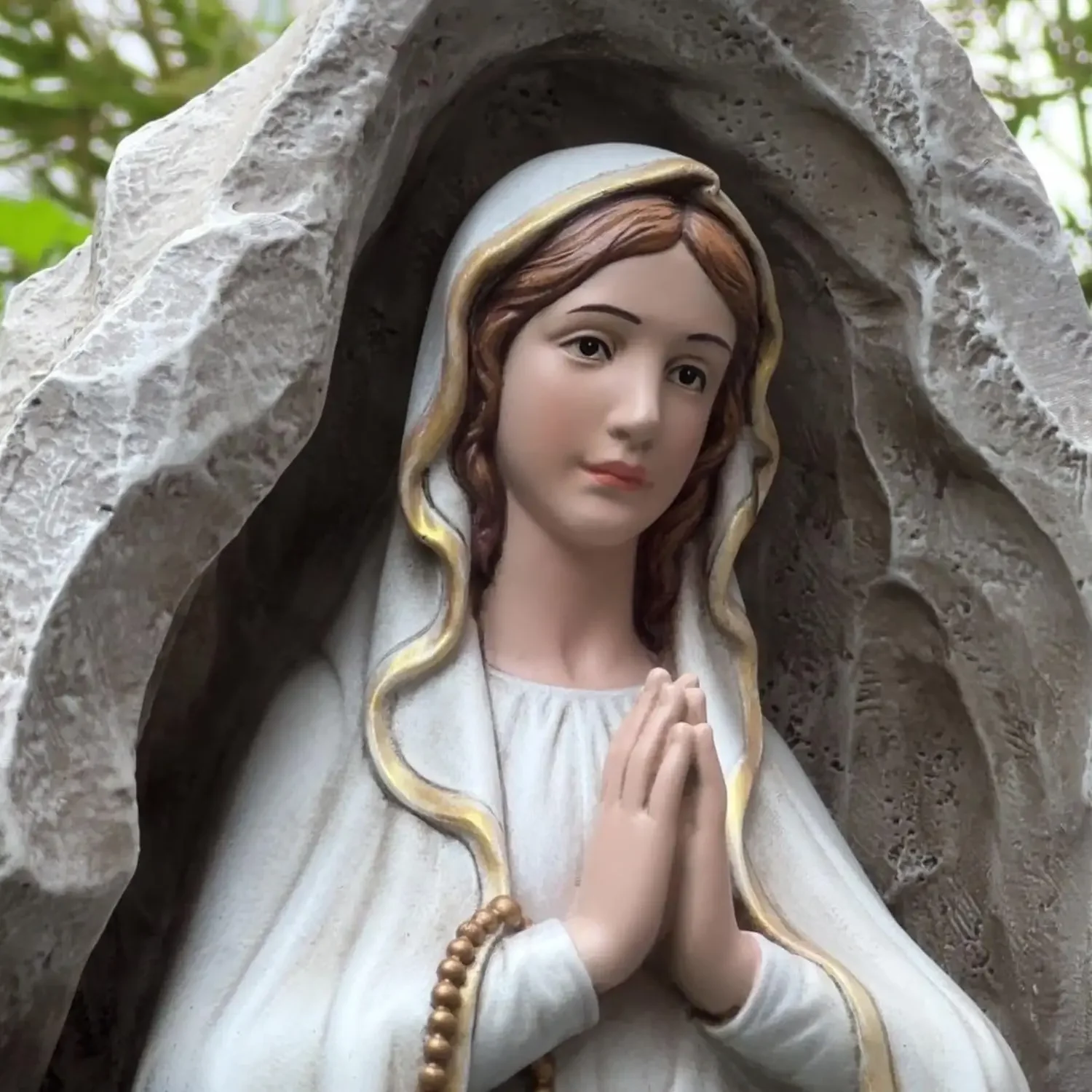 Our Lady of Lourdes Statue - 24 Inches Virgin Mary Statue Outdoor Catholic Garden Decor, Our Lady of Lourdes Grotto Sculpture fo
