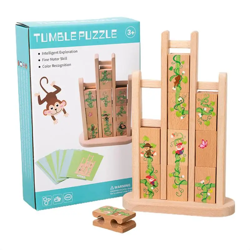 

Wooden Blocks Toy Wooden Tumble Tower Game Tumbling Blocks Board Games Educational Family Board Game For Kids Ages 3