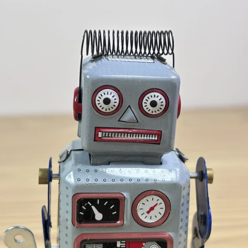 [Divertido] colección clásica, mecanismo de relojería Retro, juguete de lata para caminar de Metal, Robot reparador Vintage mecánico MS249, regalo para niños