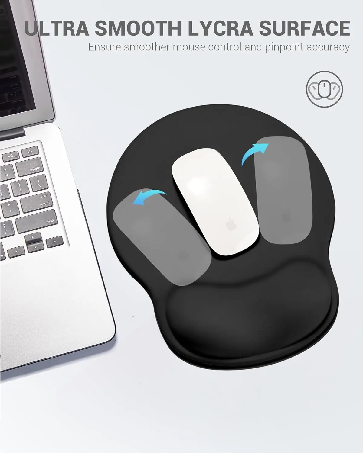 Tapis de souris ergonomique antidérapant, support de poignet confortable, sous-souris en gel