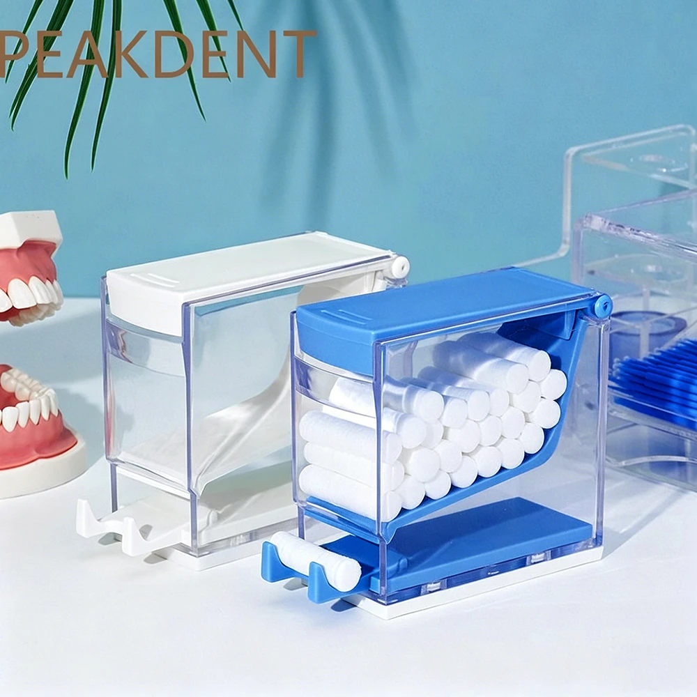 

Dental Cotton Roll Dispenser Holder Roll Storage Box Placing Case Dispenser Holder Press Type Box Dentistry Laboratory Supplies