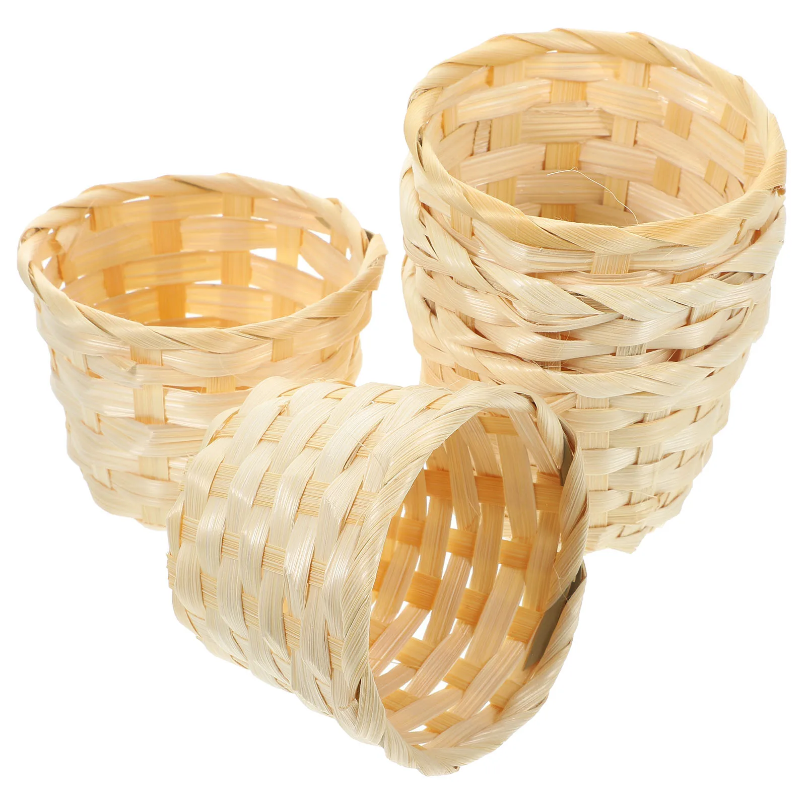 

5 Pcs Bamboo Wood Woven Baskets Small Square Storage Craft Decor Fruit Container Food Serving Basket Kitchen Pantry