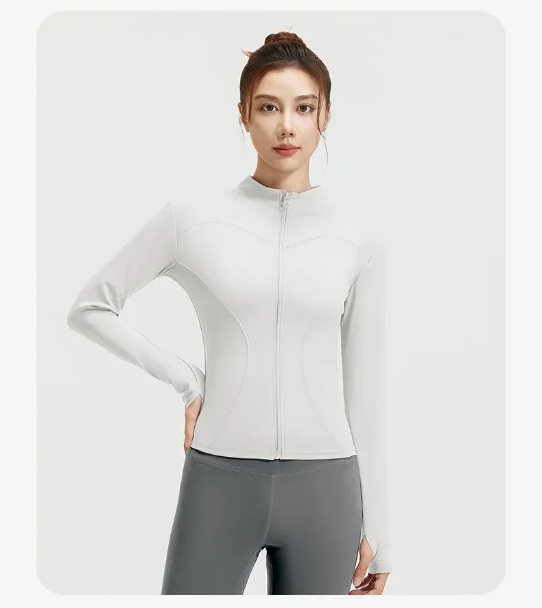 2026 Frühling Sommer Neue Yoga-Kleidung Windbreaker Damen Laufjacke Langarm Sweatshirt Sportjacken Damen Workout-Tops Activewear – Detail 20