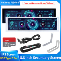 8.8 Inch IPS Type C Secondary Screen USB-C Interface Computer Monitoring CPU GPU RAM Dislpay Smart Screen No Need AIDA64