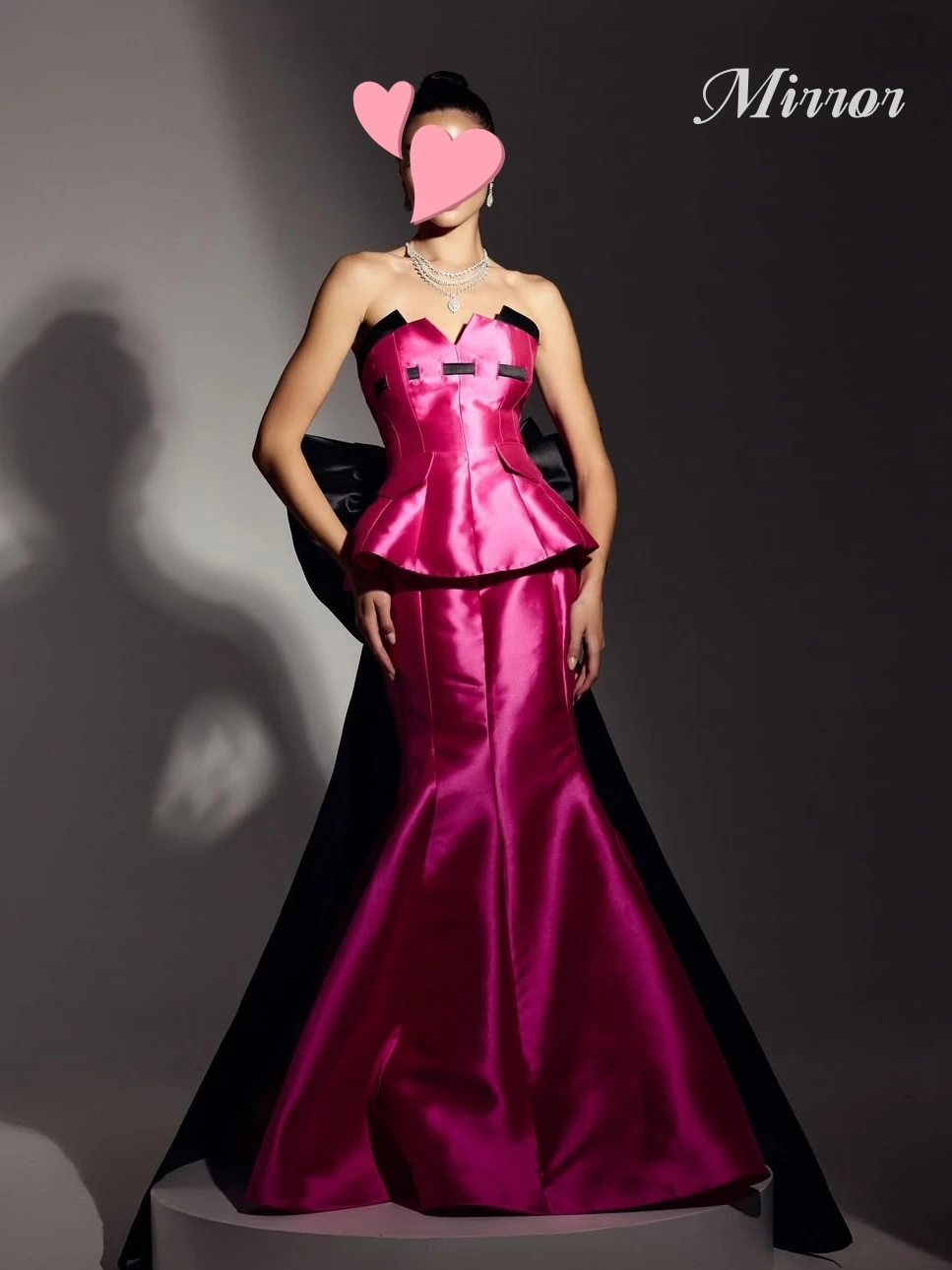 

Mirror Dress Elegant Vintage Sweet Rose Red Mermaid Bow Stylish New Customize Formal Occasion Prom Dress Evening Party Gowns