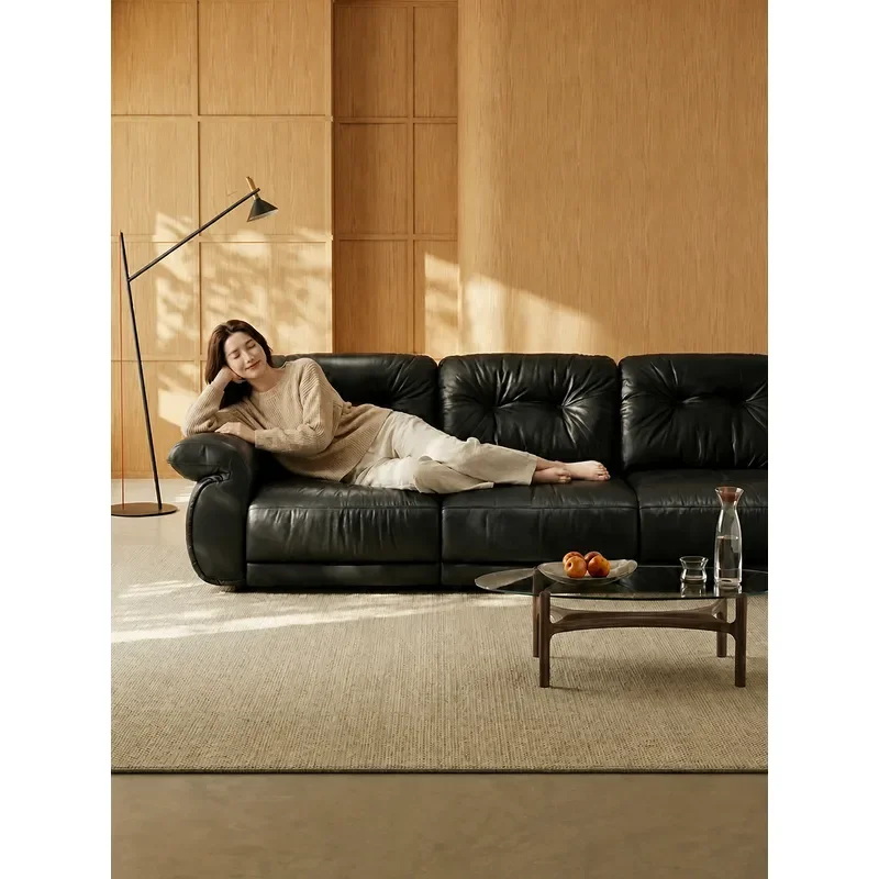 Ikuno Anbu First Class Leather Electric Sofa Living Room Zero Against Wall Multifunctional Modern Simple Top Layer Cowhide