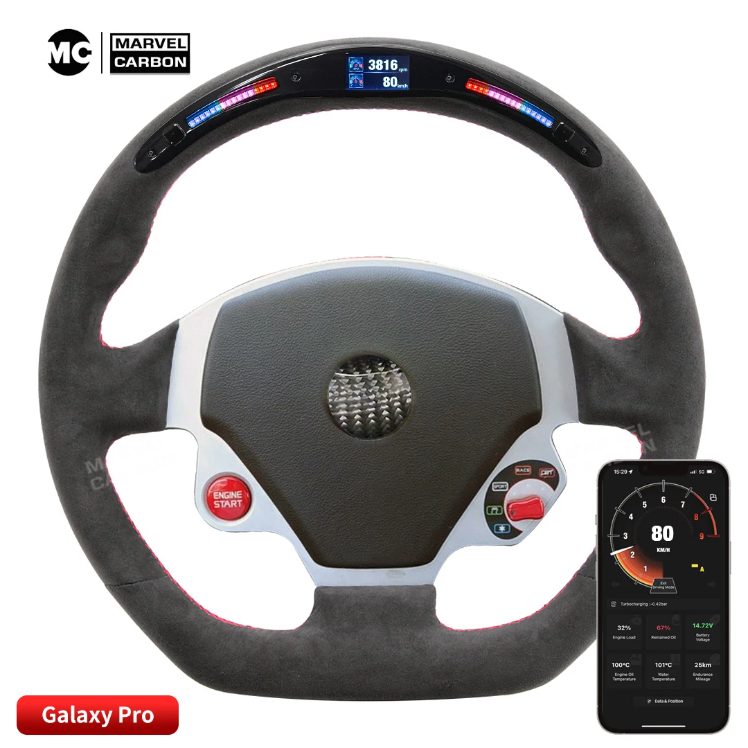 

Рулевое колесо из настоящего углеродного волокна со светодиодной подсветкой для Ferrari, 100% новая автозапчасть с прямой заменой