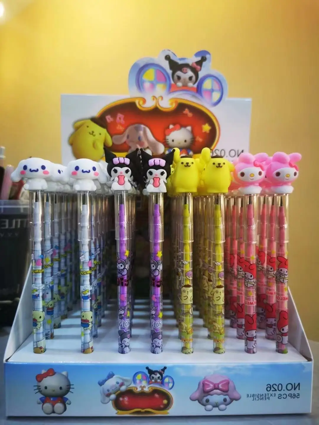 Kawaii Sanrio Hello Kitty Pencil Sharpening Free Pencil Bullet Pen Cute Kuromi My Melody Cinnamoroll Creative Stationery Award