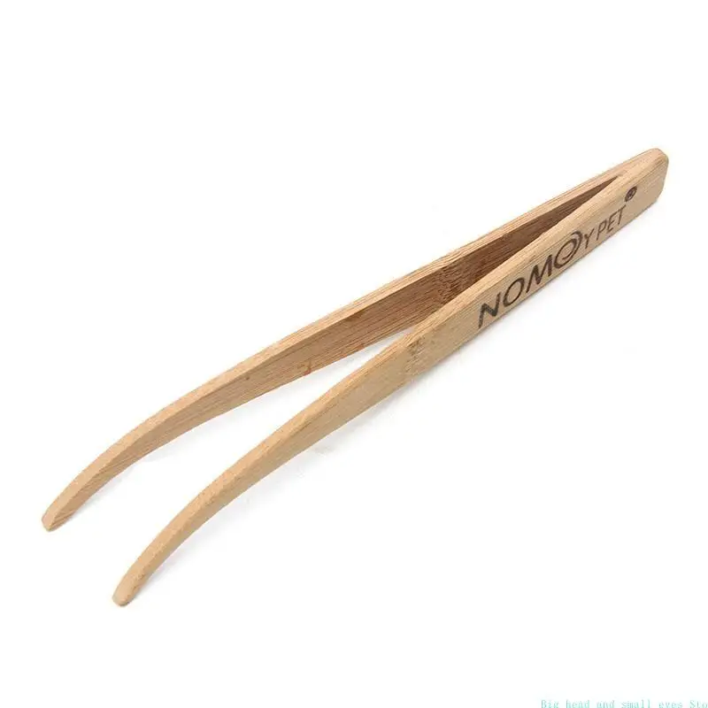 581C Angled Terrarium Feeding Tongs Tweezers Eco-Friendly Bamboo Feeding Tool
