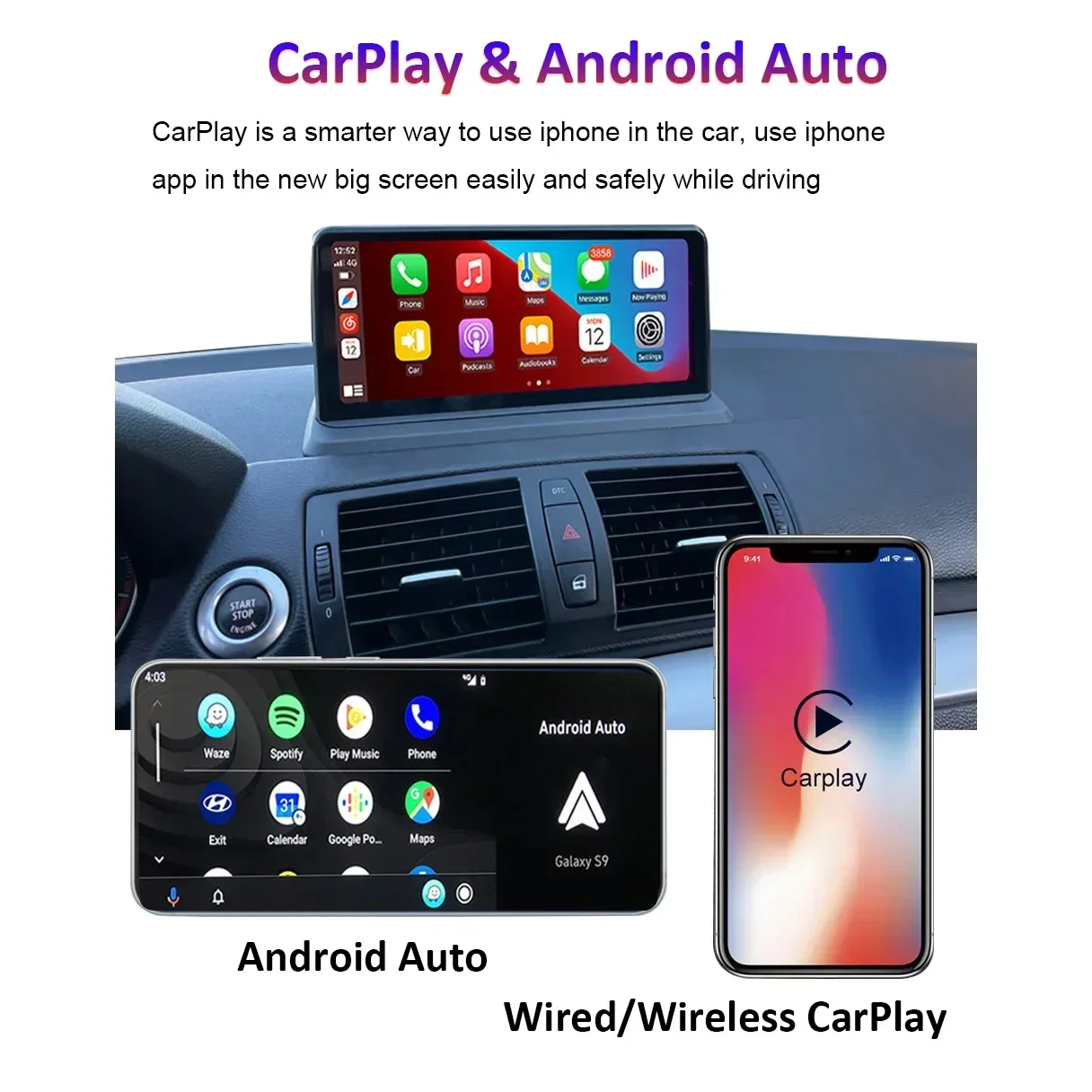 

For BMW 1Serie E81 E82 E87 E88 10.25 " Wireless CarPlay Android Auto Car Multimedia Radio Headunit Touch Screen Auto radio