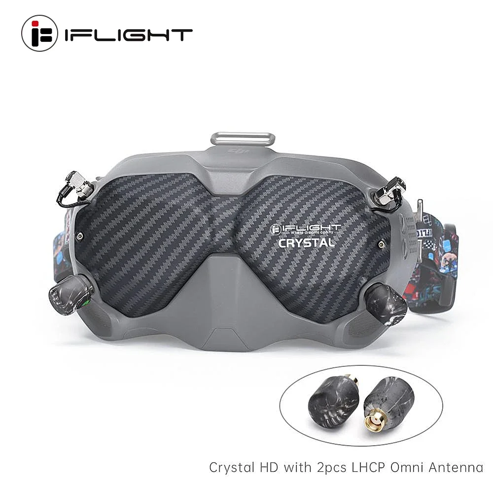 IFlight Crystal HD Patch Protective Shell with 5.8GHz 9dBi LHCP High Gain Directional Antenna Array for DJI Digital FPV Goggles