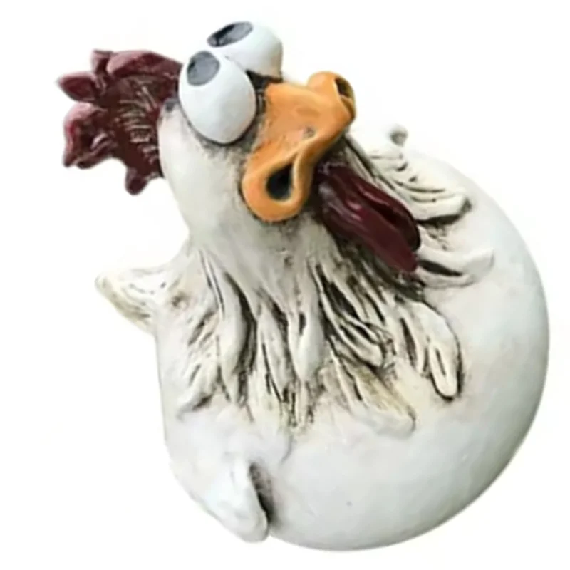 

Advanced Chicken Fence Decor Statues Resin Garden Farm Yard Chicken Sculpture Art Craft Housewarming Home Decoration