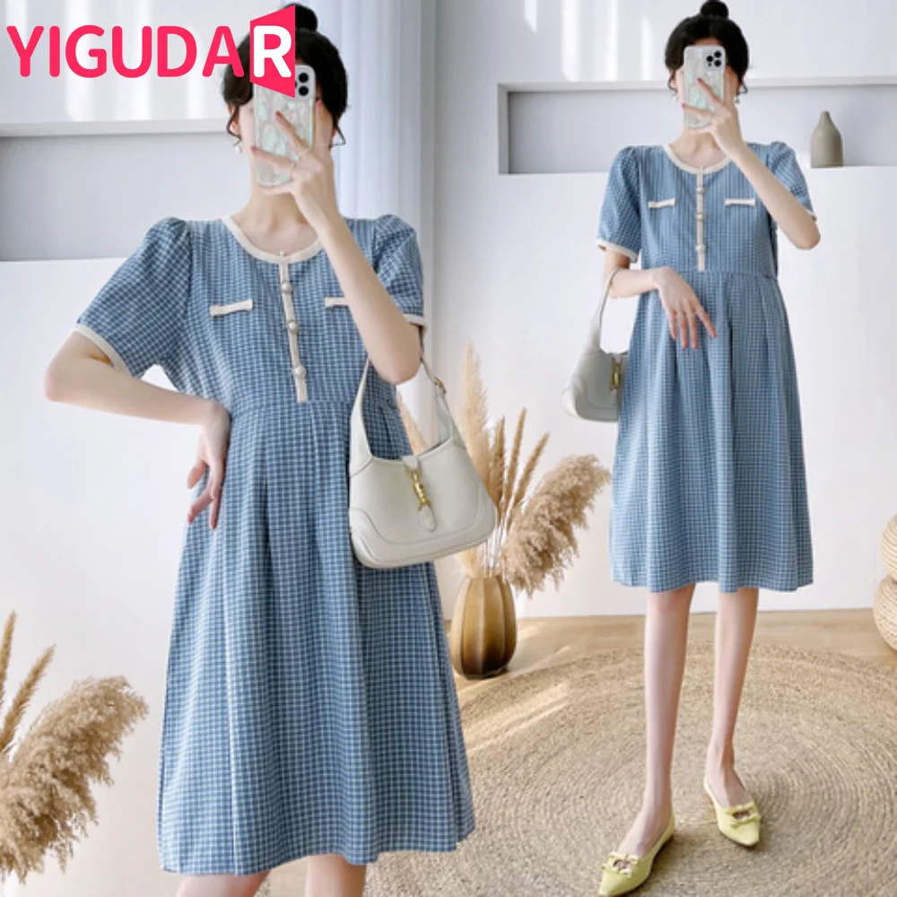 

Pregnant Women's Clothes Summer vestidos Fashion Fresh Loose Maternity Dresses short Sleeve Casual pregnancy photoshoot dress