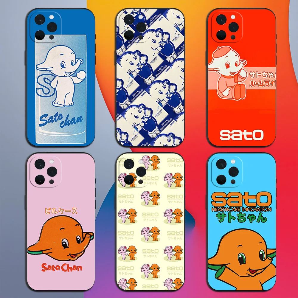 Cute S-Sato Chan Phone Case for iPhone 11 12 13 14 15 16 Max Pro Plus Soft Shell