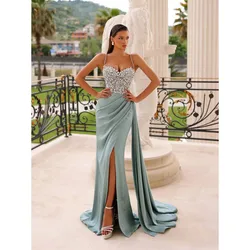 Customized Elegant Prom Dresses Strapless Mermaid Evening Dresses Sleeveless Robes For Formal Party Sexy Gowns