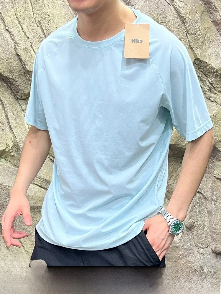 

Function Series 3D Tailoring Summer Qui Dry Moisture ng Cold Sensation ort Sve T-irt Laser Perforated Ba