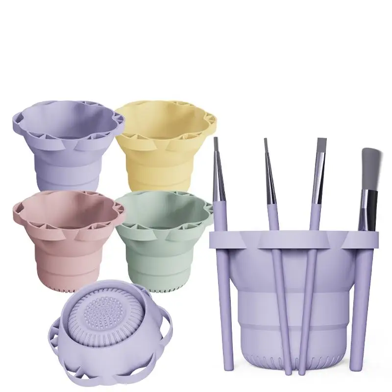 Pennello per trucco Pulizia Ciotola per asciugatura Spugna per uova di bellezza Soffio per polvere Pulizia Ciotola per asciugatura Supporto per detergente per cosmetici in silicone