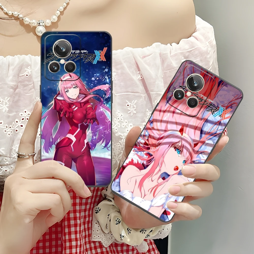 Darling FranXX Zero Two Mobile Cell Phone Case for Realme GT 2 9i 8i 7i Pro X50 X2 C35 C21 C20 C11 C3 Black Phone Cover Shell