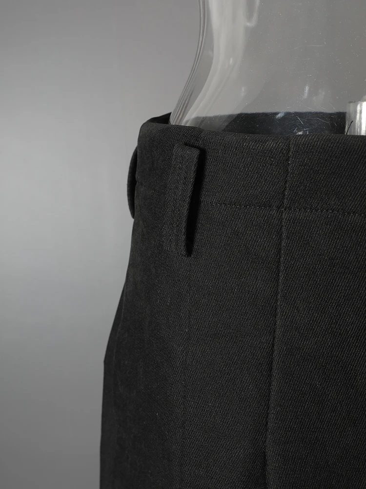 [LANMREM] 2026 Winter New Thick Warm Pants For Women High Waist Pleated Wide Leg Trousers Office Lady Clothes Minimalism 26C967